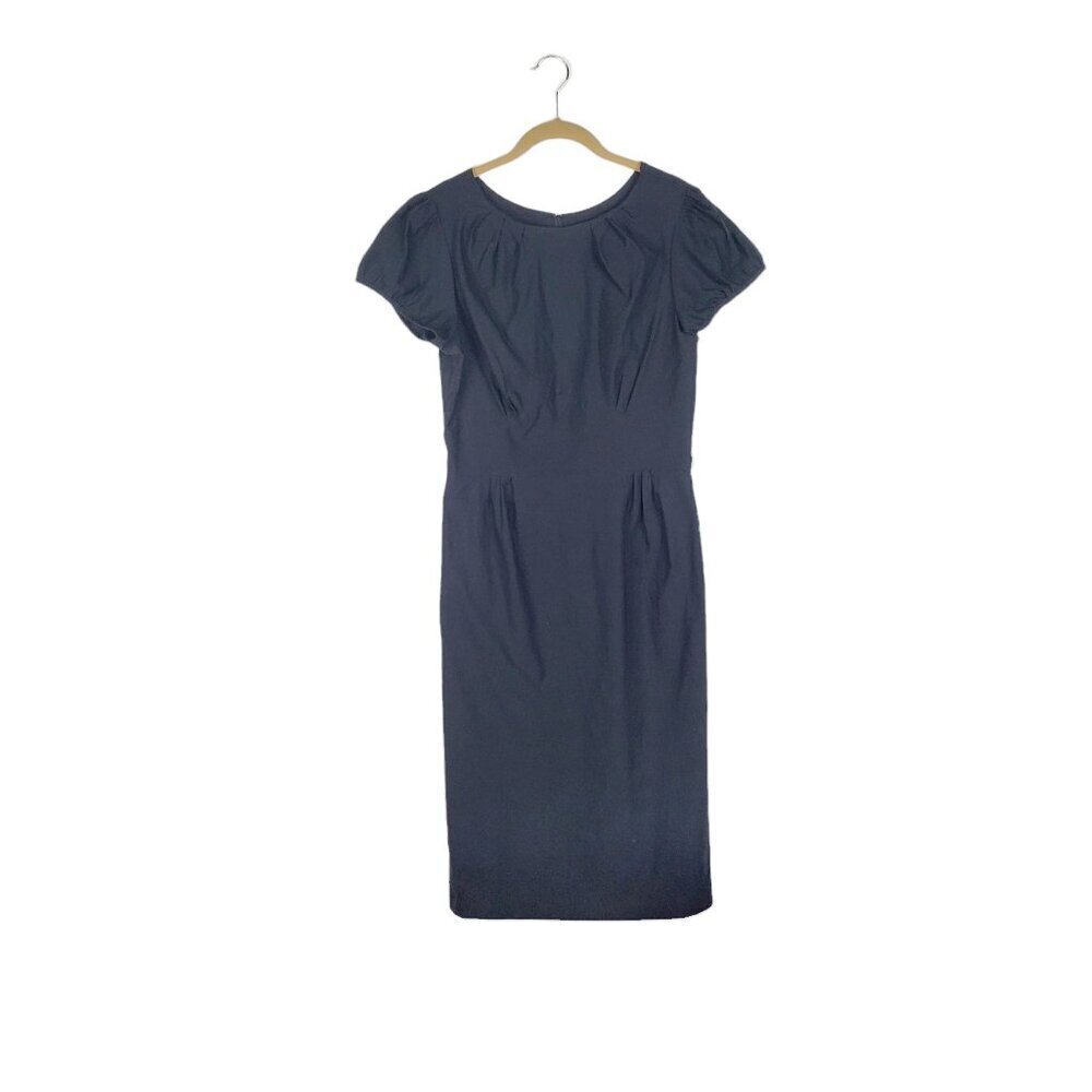 Stop Staring Ashley Dress Black Retro Short Sleeve Midi Wiggle Pencil Size 14